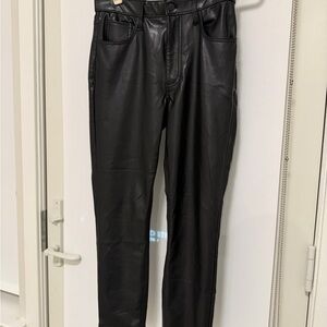 Abercrombie & Fitch Skinny High Rise Black Leather Pants